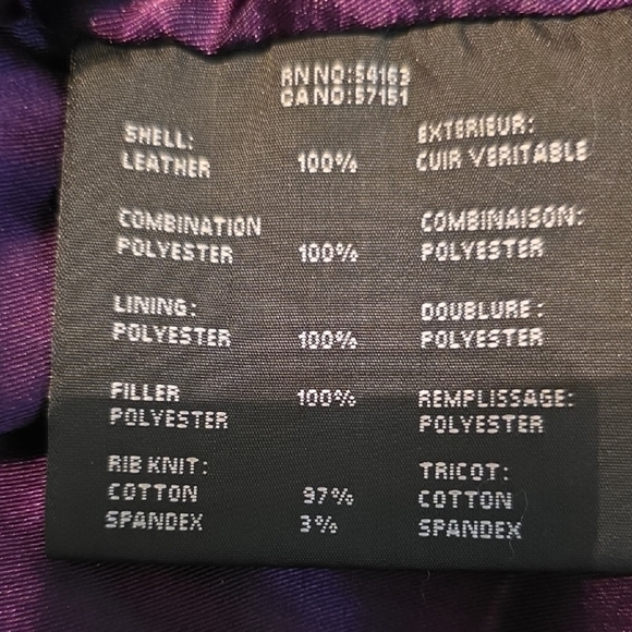 Marc New York Women's Dark Leather Jacket with Purple Lining - Picture 6 of 6